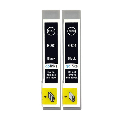 2 Go Inks Black Ink Cartridges to replace Epson T0801 Compatible / non-OEM for Epson Stylus Photo Printers