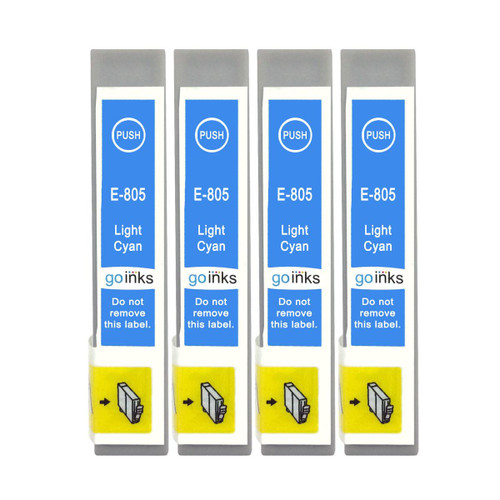 4 Go Inks Light Cyan Ink Cartridges to replace Epson T0805 Compatible / non-OEM for Epson Stylus Photo Printers