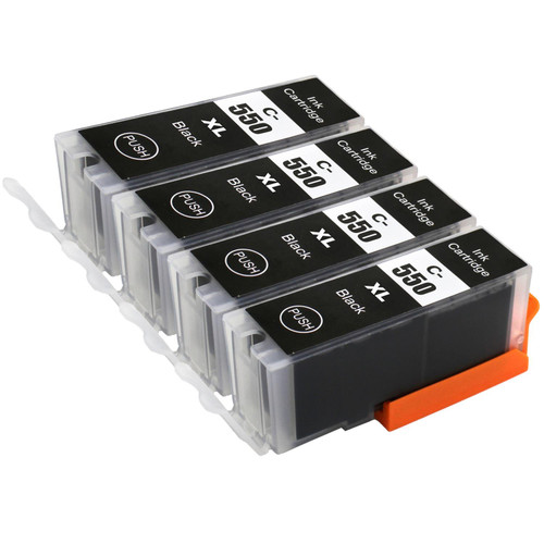 4 Go Inks Black Ink Cartridges to replace Canon PGI-550Bk Compatible / non-OEM for PIXMA Printers