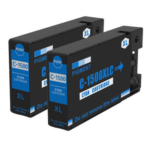 2 Go Inks Cyan Ink Cartridges to replace Canon PGI-1500XLC Compatible / non-OEM for PIXMA Printers