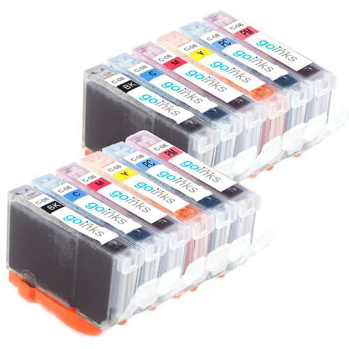 2 Go Inks Set of 6 Ink Cartridges to replace Canon CLI-8 Compatible / non-OEM for PIXMA & Pixus Printers (12 Pack)
