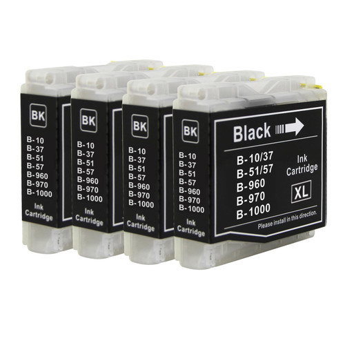 4 Go Inks Black Ink Cartridges to replace Brother LC970Bk & LC1000Bk Compatible / non-OEM for Brother DCP, MFC & FAX Printers