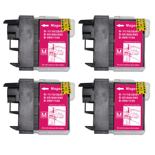 4 Go Inks Magenta Ink Cartridges to replace Brother LC980M & LC1100M Compatible / non-OEM for Brother DCP & MFC Printers