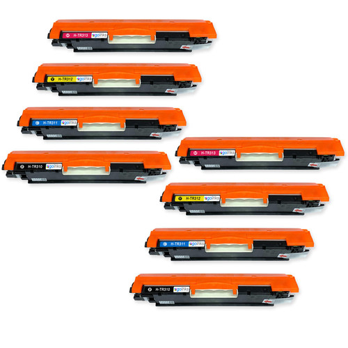 2 Go Inks Set of 4 Laser Toner Cartridges to replace HP CE310A / CE311A / CE312A / CE313A Compatible / non-OEM for HP Colour & Pro Laserjet Printers