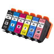 1 Go Inks Set of 6 Ink Cartridges to replace Epson 378XL (Bk/C/M/Y/LC/LM) Compatible / non-OEM for Epson Expression Photo Printers (6 Inks)