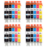 4 Go Inks Set of 5 Ink Cartridges to replace Canon PGI-580  & CLI-581 Compatible / non-OEM for PIXMA Printers (20 Pack)