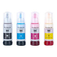1 Go Inks Set of 4 Ink Bottles 70ml to replace Epson 104 Compatible/non-OEM  for EcoTank Printers