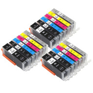 3 Go Inks Set of 6 Ink Cartridges to replace Canon PGI-530 & CLI-531 Compatible / non-OEM for PIXMA Printers (18 Pack)