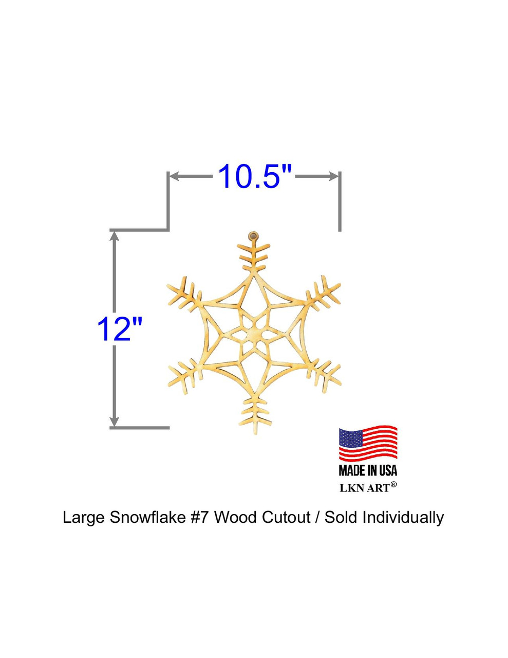 5.7” Wooden Snowflake Ornament - Decorator's Warehouse