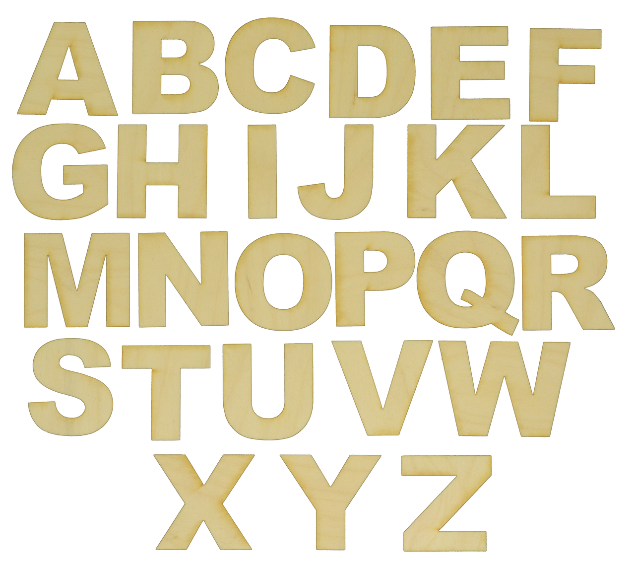 Wood Letters in The Arial Font