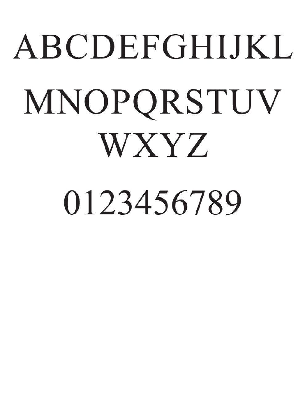 times new roman font alphabet