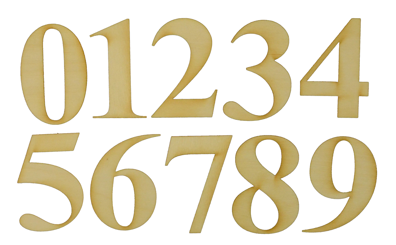 Times New Roman Bold Wood Numbers