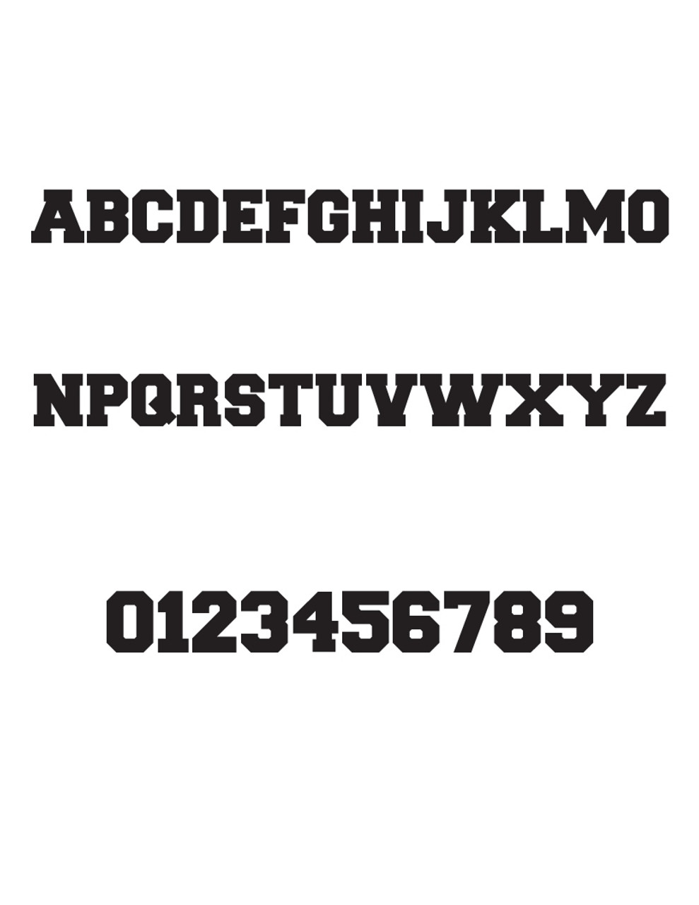 Collegiate Font Wood Numbers