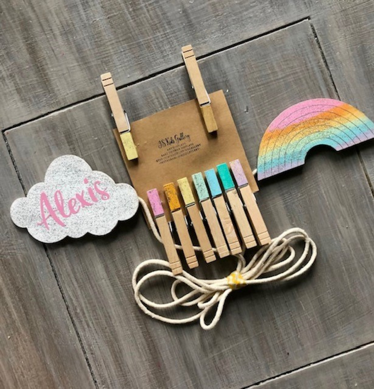 Paint by Line, Rainbow DIY Unfinished Wooden Cutout Craft