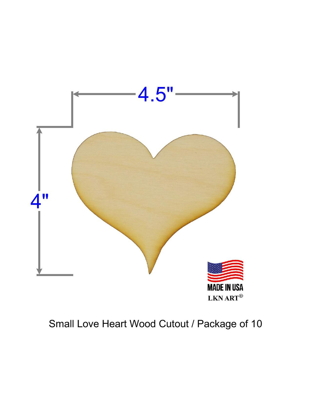 Love Heart Wood Cutout - Large 12 x 10.5 1/4 Baltic Birch Plywood