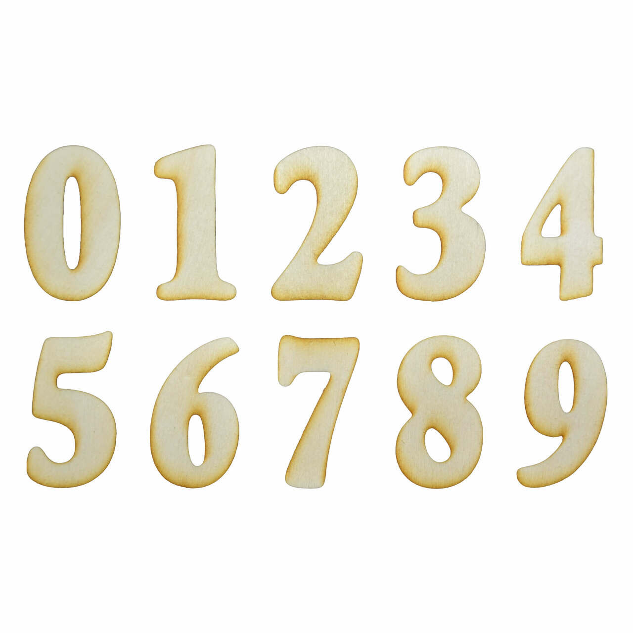 1 Set, 10 Inch X 1/8 Baltic Birch 0-9 Times New Roman Bold Wood Numbers  For Art & Craft Project, Made in USA 