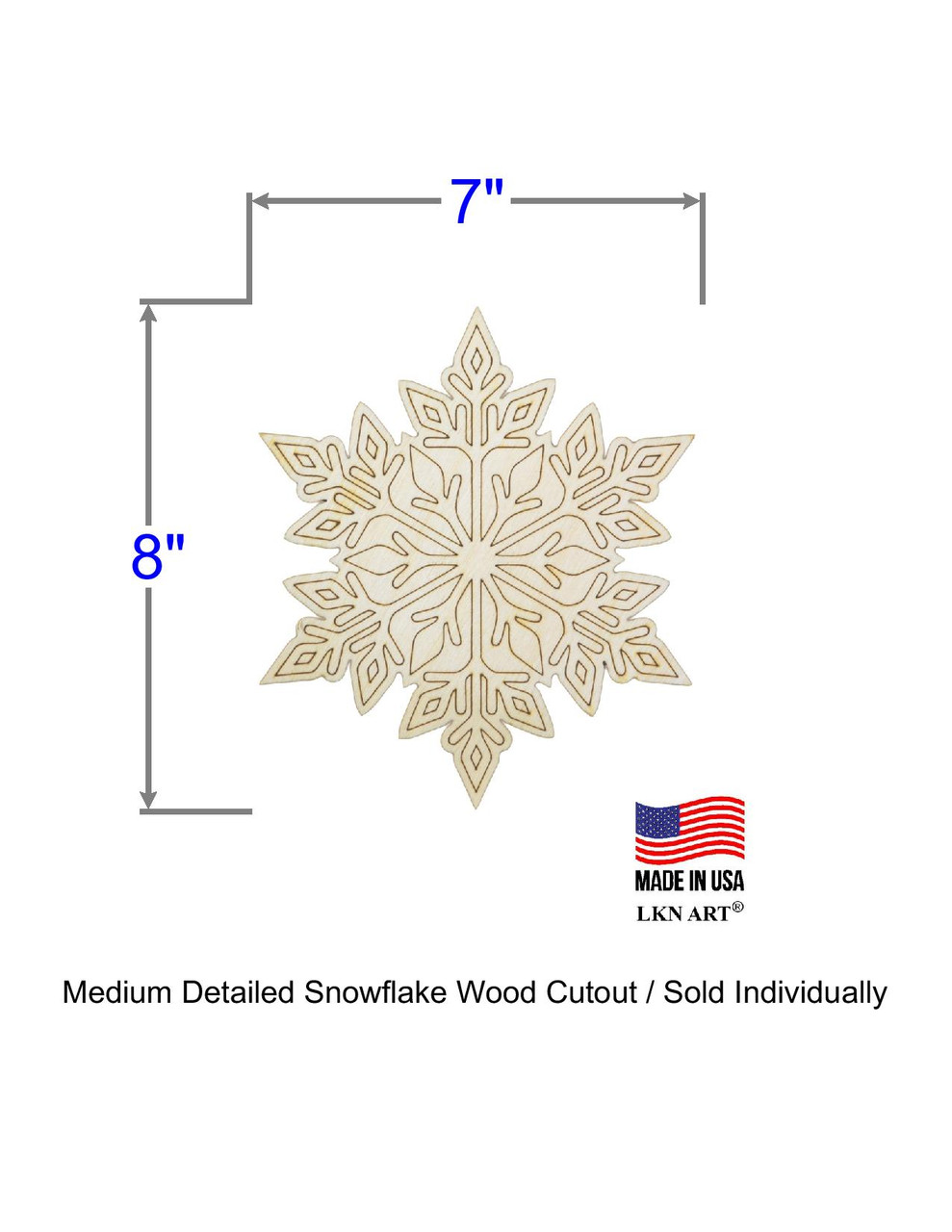 Detailed Snowflake Wood Cutout 