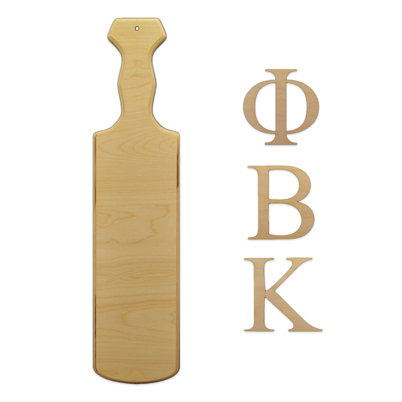 Greek Fraternity Wood Paddle & Letter Kit, 21 Paddle W/Traditional Handle, 1-3 Letters (Sigma Lambda BETA, 1 inch Letters)