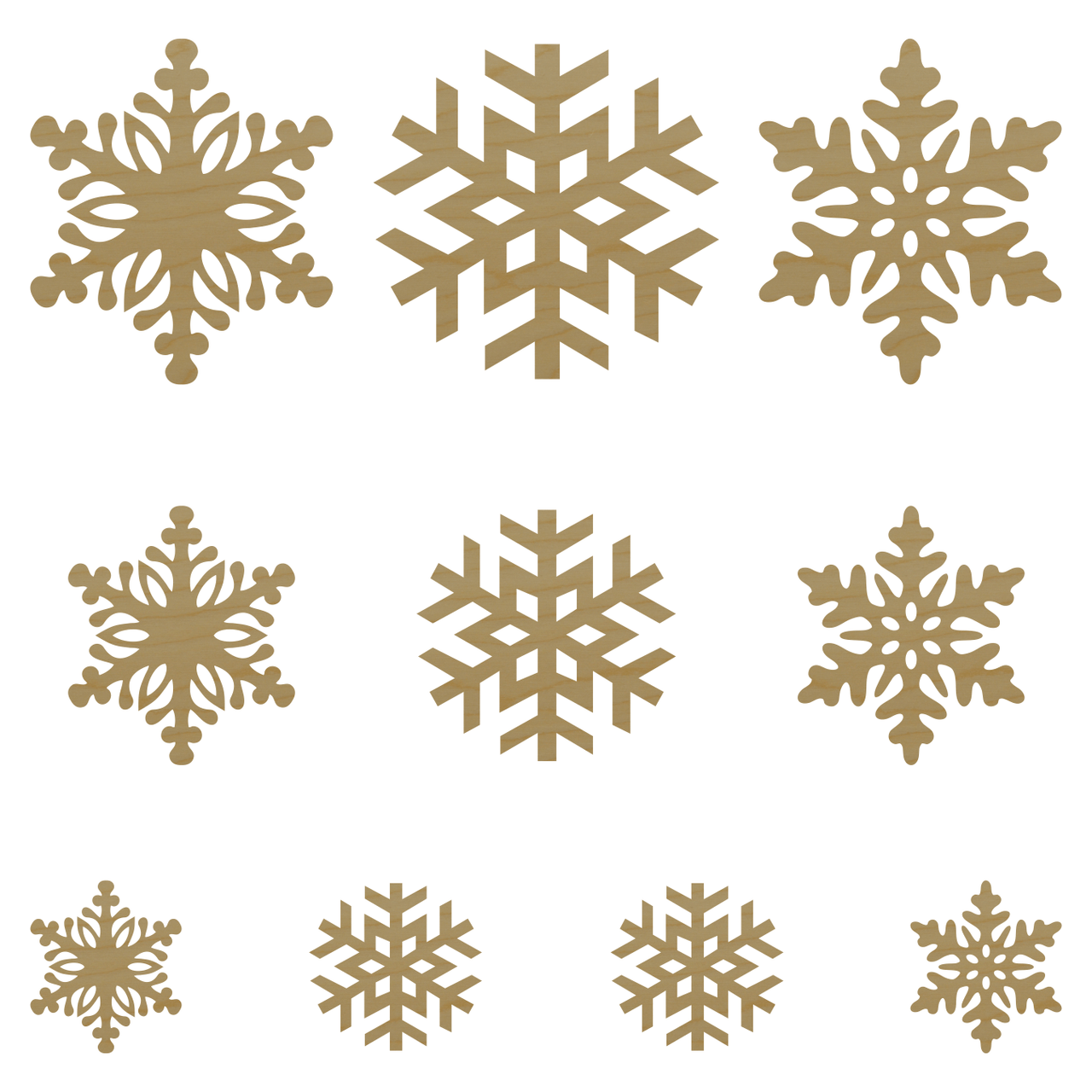 Snowflake Wood Cutout Variety Pack #2