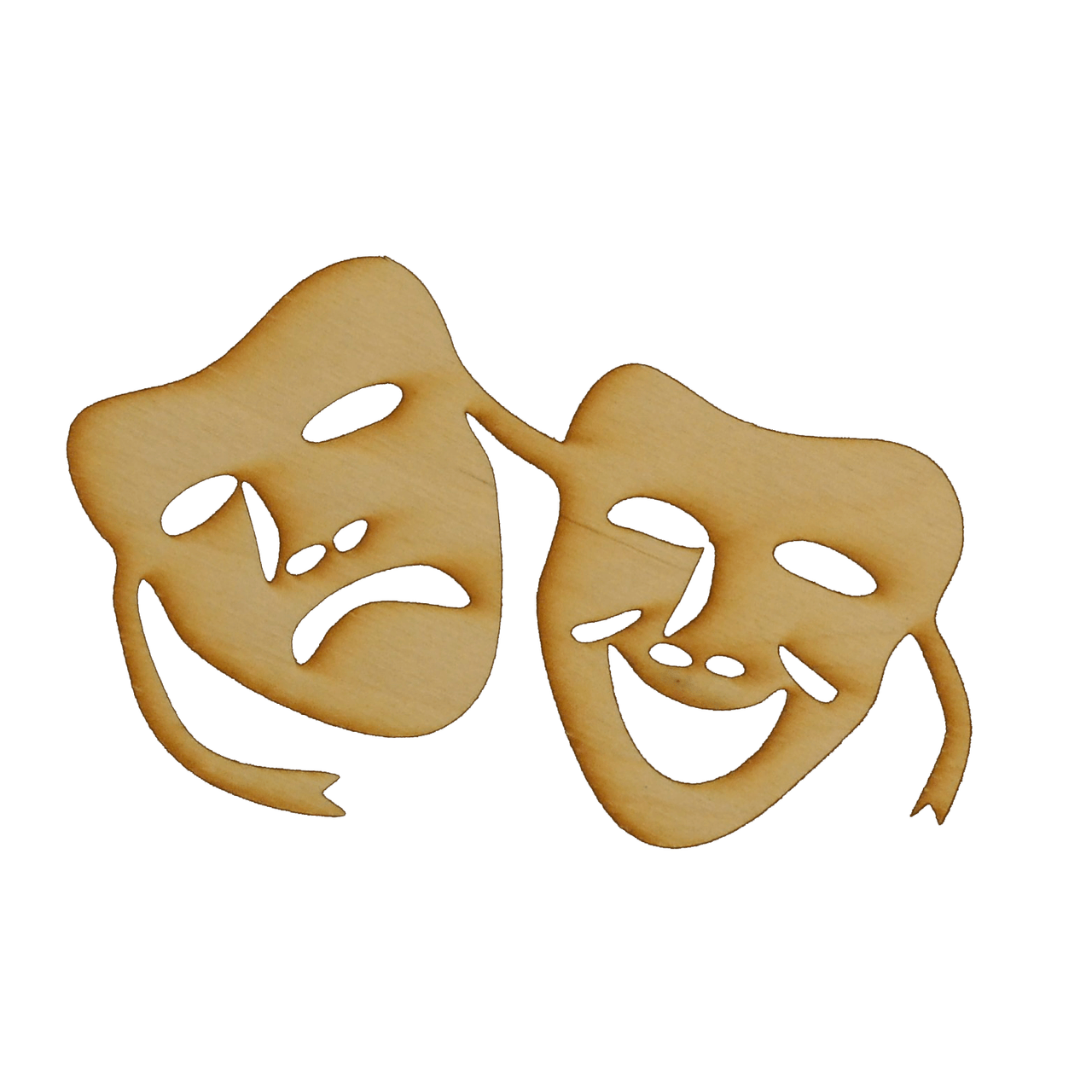 Greek Drama Masks - Wooden Cutout