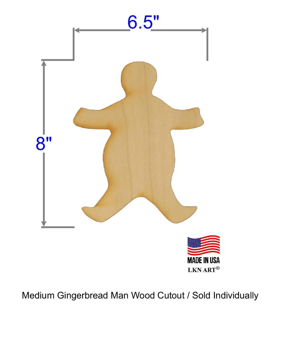 Gingerbread Man Laser Cut Unfinished Wood Cutout Shapes Always Check Sizes  and Measure 
