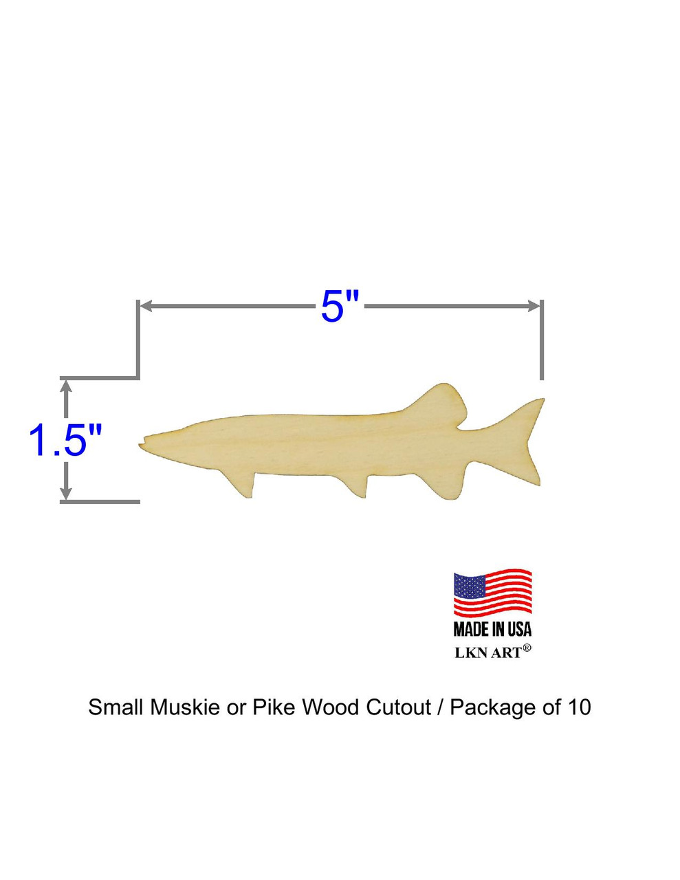 Muskie or Pike Wood Cutout - Jumbo 18 x 5.75 1/8 Baltic Birch Plywood
