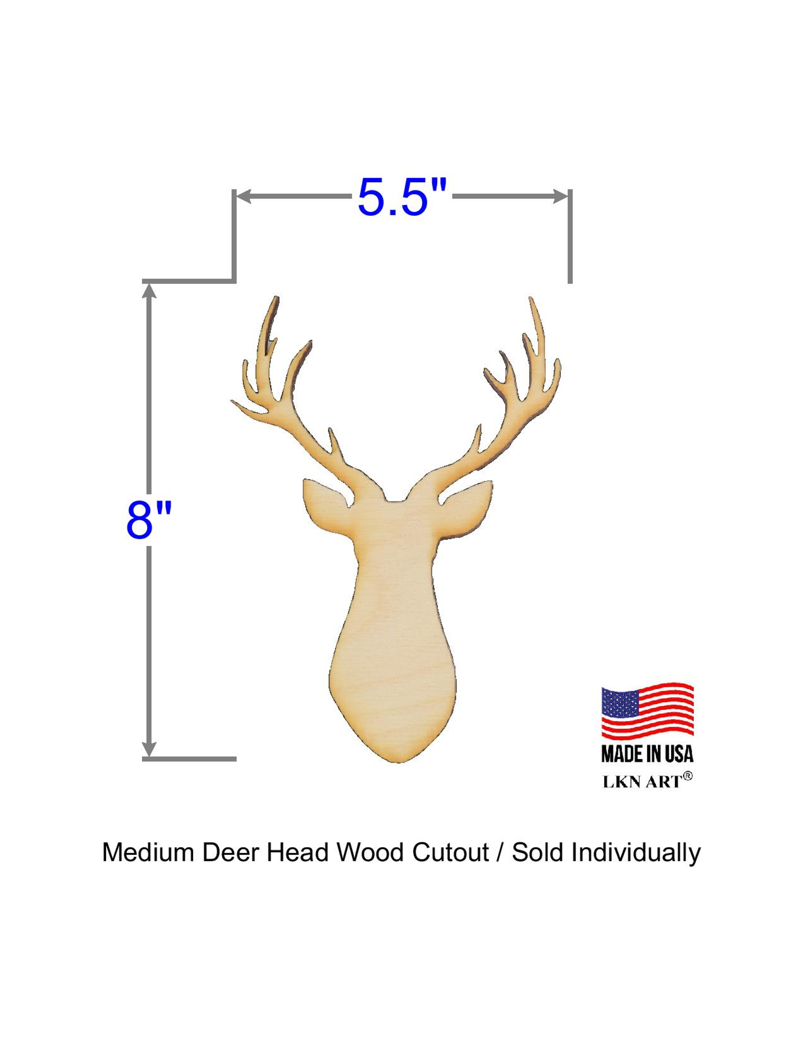 Wood Deer Head Cutout | Reindeer Wood Cutout | Woodcarfter.com