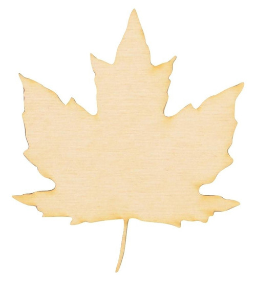 Unpainted Maple Leaf Wood Cutout