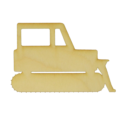 Unpainted Bulldozer Wood Cutout