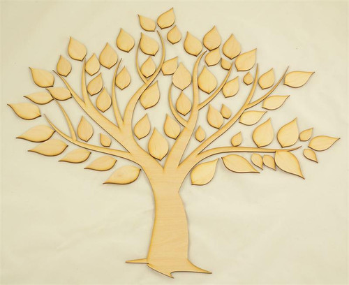 large wooden tree cutout