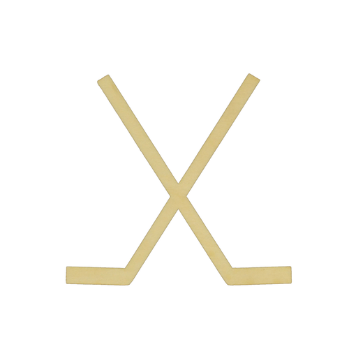 Crossed Hockey Sticks Wood Cutout