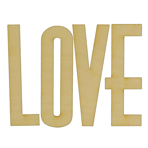 LOVE Retro Letters Wood Cutout