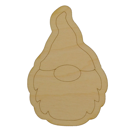 Detailed Gnome Head Wood Cutout