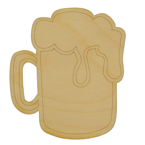 Detailed Foaming Beer Mug Wood Cutout