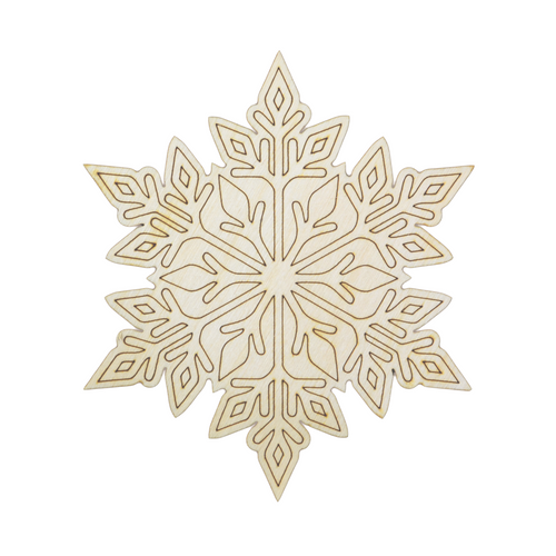 Detailed Snowflake Wood Cutout