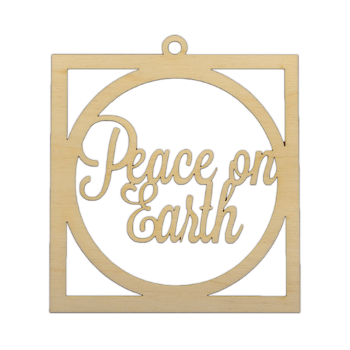 Peace on Earth Wood Ornament