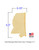 Small Mississippi State Cutout with Dimensions