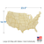 Large United States Map Wood Cutout with Dimensions