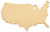 United States Map Wooden Cut Out