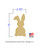 Small Easter Bunny Wood Cutout with Dimensions