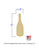 Small Champagne Bottle Wooden Cutout with Dimensions