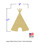 Large Tee Pee Wood Cutout with Dimensions