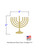 Small Menorah Wood Cutout with Dimensions