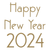 "Happy New Year 2024" in Gatsby Font Wood Letter and Number Set