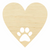 Heart with Paw Wood Cutout
