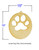 Jumbo Dog Paw Ornament with dimensions 15" x 18"