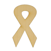 Awareness or Breast Cancer Ribbon Wood Cutout