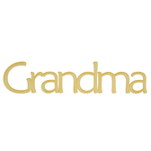 Grandma word cutout in a print font.