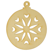 Round Snowflake Wood Ornament