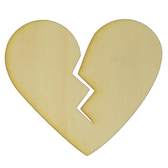 Broken heart wood cutout.